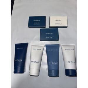 Freyja Collection 7 Pc Set Shampoo Conditioner Body Wash Lotion Vanity Set S Cap